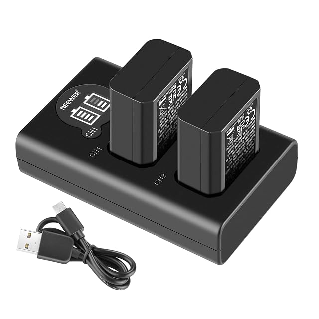 Chargeur double NEEWER à écran LCD avec deux accus NP-FW50