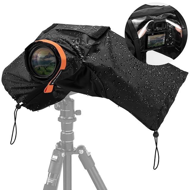 Housse de pluie K&F Concept avec sa fenêtre transparente en TPU sur l’écran d’un appareil