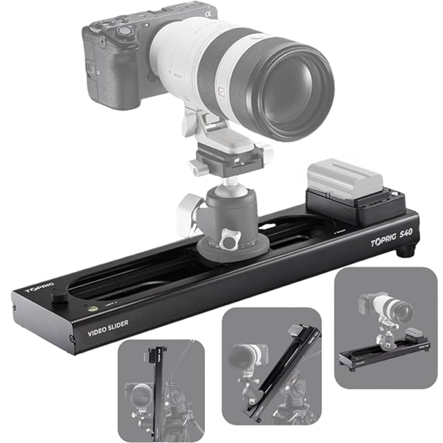 Rail slider motorisé Accsoon TOPRIG-S40 avec son chariot et ses boutons de commande