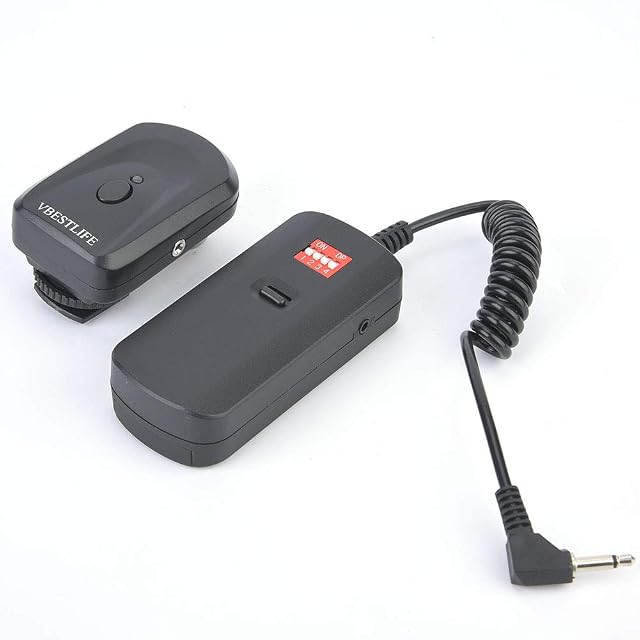 Paire émetteur et récepteur de déclencheur de flash VBESTLIFE noirs avec un adaptateur de synchronisation