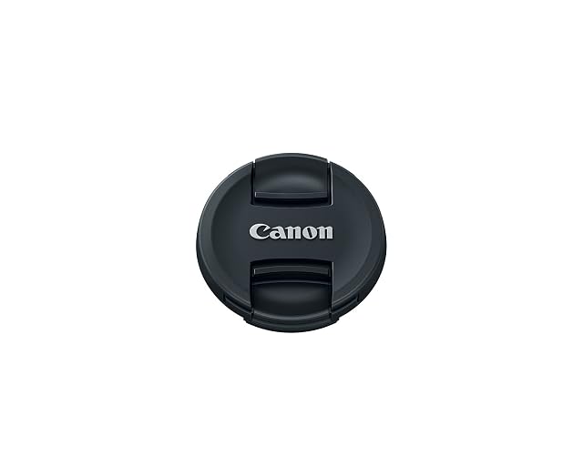 Bouchon d’objectif Canon E-58II noir posé face vers le haut