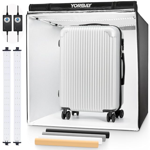 Tente lumineuse Yorbay de 80 cm avec ses deux barrettes LED internes et son variateur