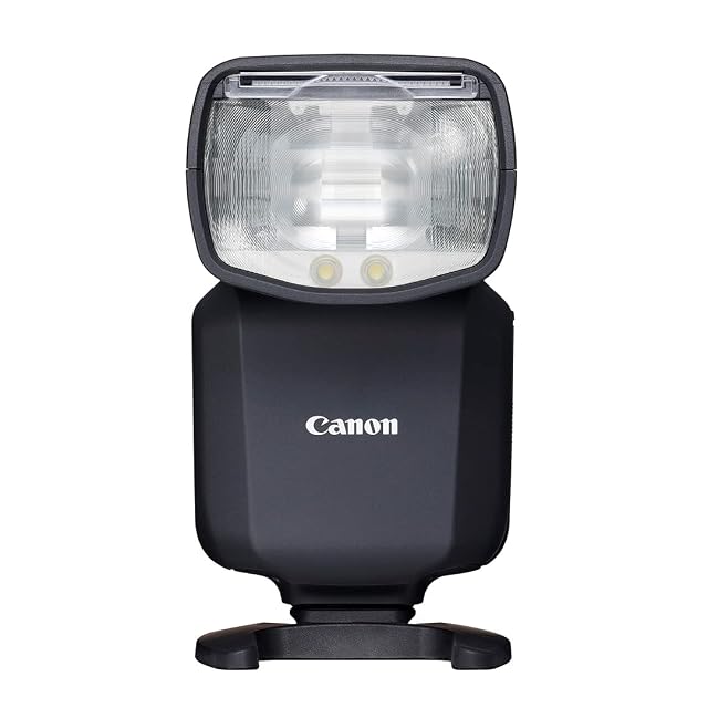 Flash Canon Speedlite EL-5 noir, avec sa tête large et son pied verrouillable