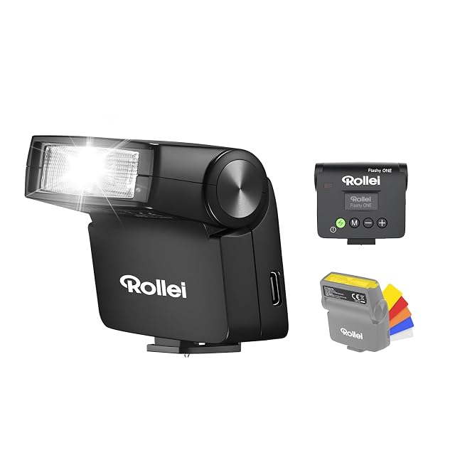 Flash compact Rollei Flashy ONE noir, avec son petit écran LCD au dos