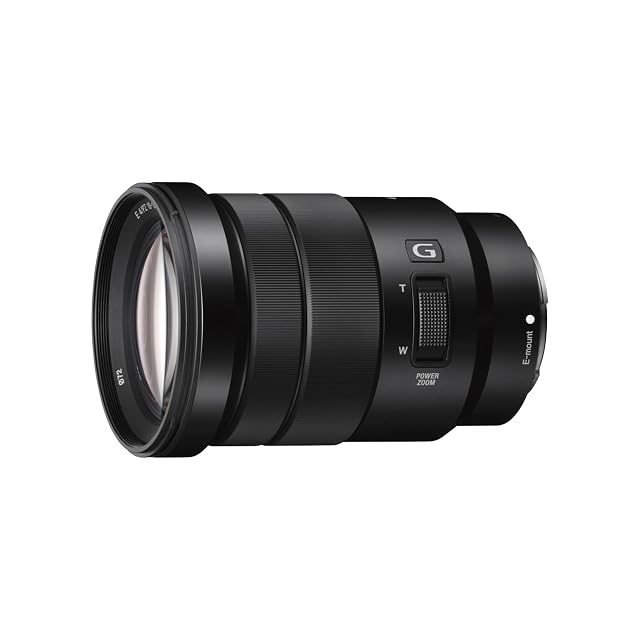 Objectif Sony SELP18105G à zoom motorisé, noir, avec sa bascule de zoom sur le fût